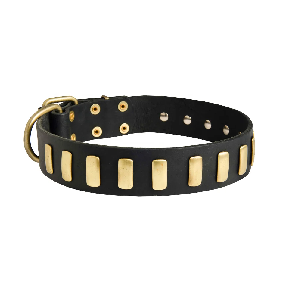 Triple Layer Padded Leather Super Soft & Comfortable Dog Collars With Attached Colored Stones Large Dog Collars
