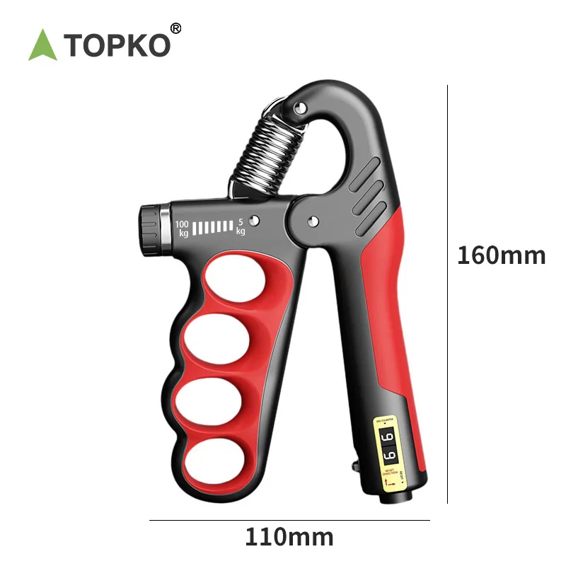 TOPKO High Quality Strengthener Hand Finger Exerciser with Counter Gripper Multi-functional Counting Grip Strength Device