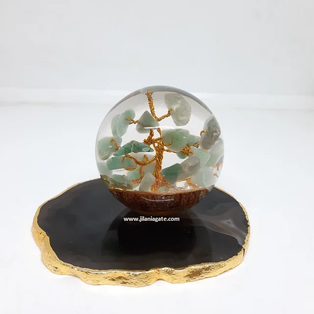 Wholesale Best Price  60mm Lapis Lazuli Orgonite Tree Spheres Ball Crystals Quartz Love Decor Healing Metaphysical