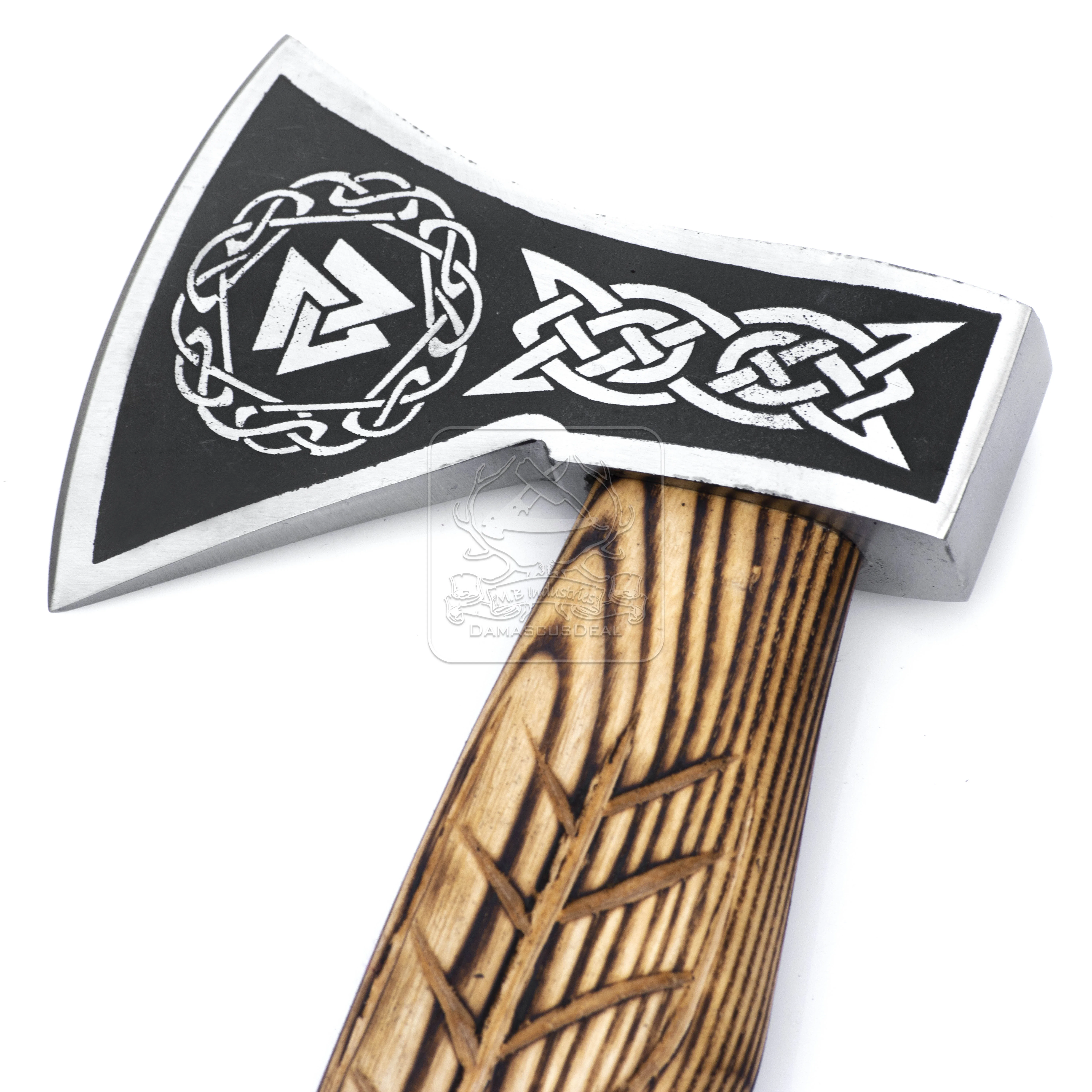 Viking Tomahawk Hatchet DD-VikingAxe-111 Hand Forged Axe Bearded Viking Axe Wholesale Top Quality Hand Made Axe Wooden Handle