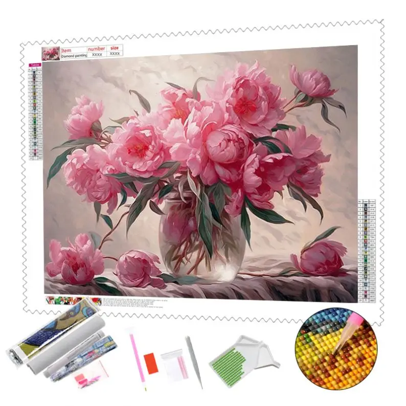 Modern Art Flowers Vase Diy Crafts Custom Ab Diamond Painting For Adults