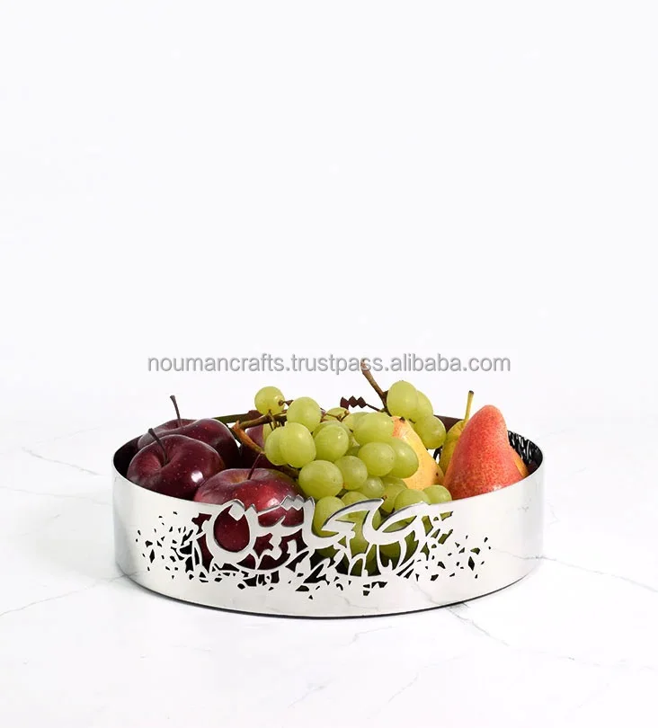 style arabic later unique handmade metal silver round fruits cake chocolate tray bwol mother of pearl indian serving tray