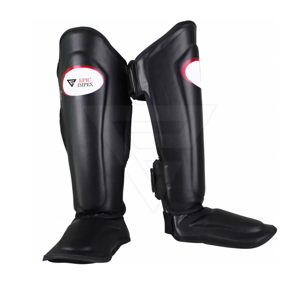 Pakistan Made MMA Kickboxing Protector Leg Foot Guards Muay Thai Boxing Sports Shin Straps Guards