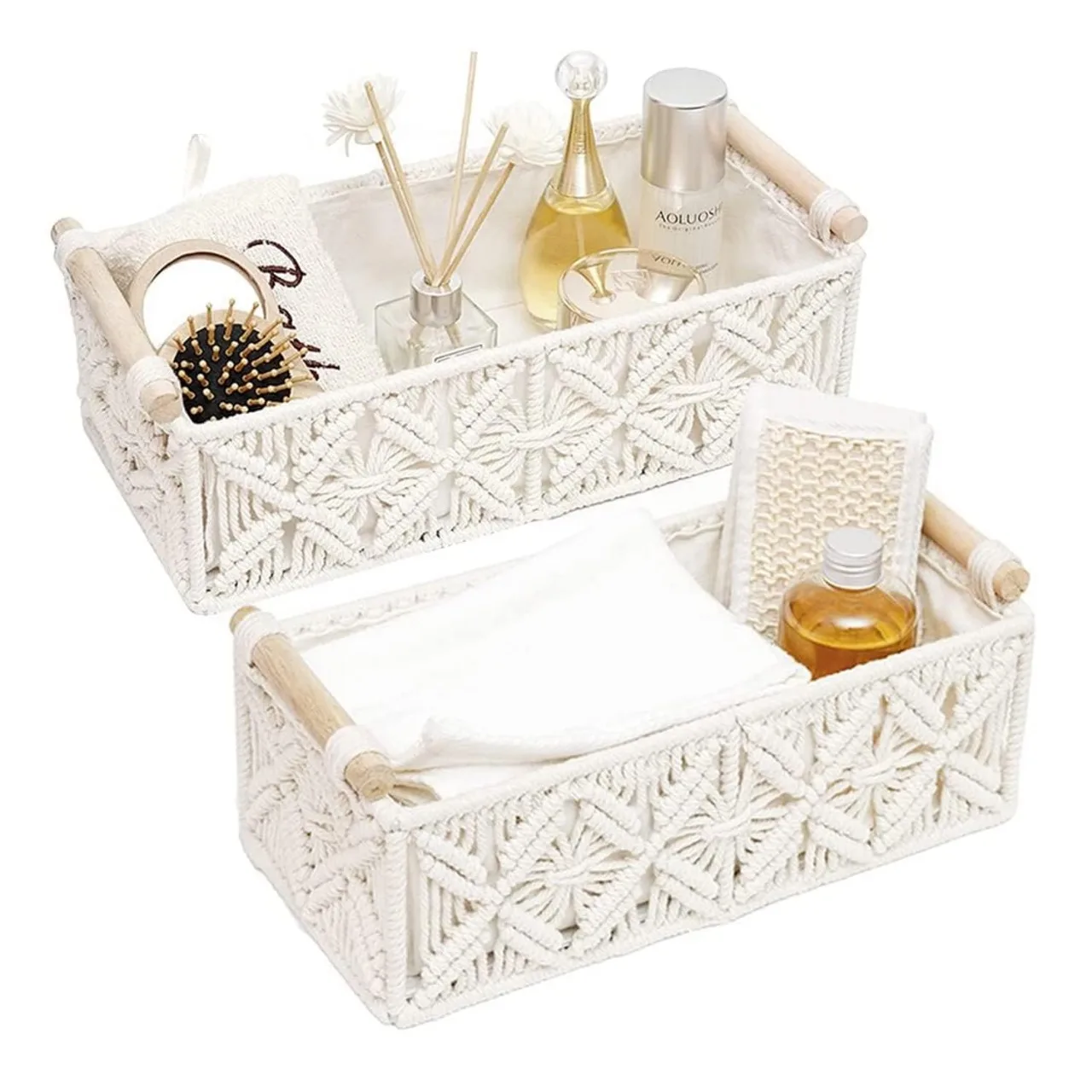 Корзины для хранения макраме полки и шкафа декоративная корзина в стиле бохо организации домашнего декора