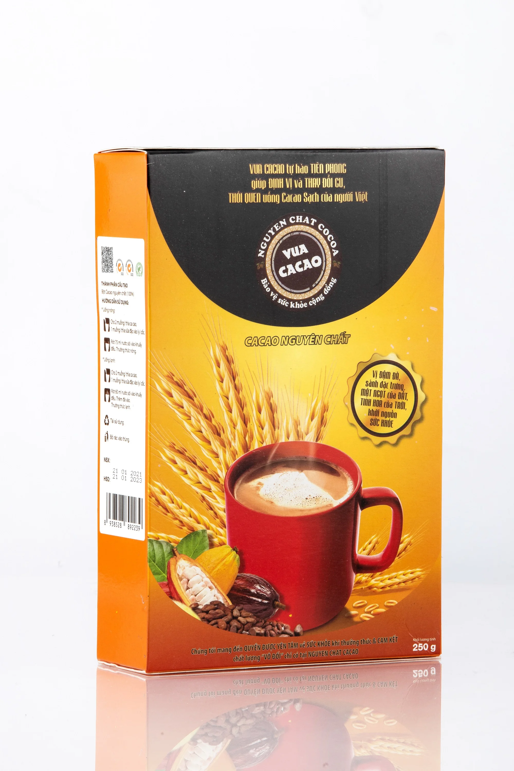 0.250kg Dark Brown Chocolate & bittersweet Hot brew 100% Balance Food Ingredients PURE COCOA POWDER In Box Packaging