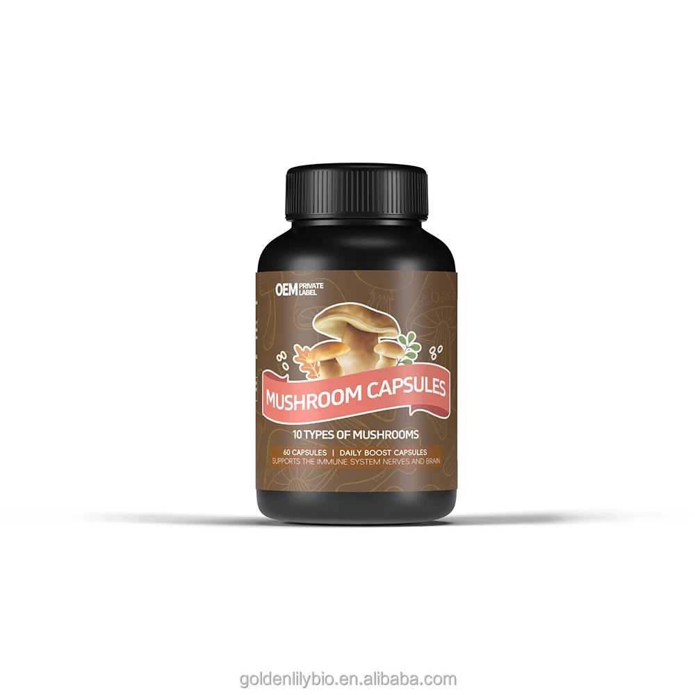 Грибные капсулы травяная пищевая добавка Maitake Cordyceps Ganoderma Reishi органический экстракт грибов порошковые
