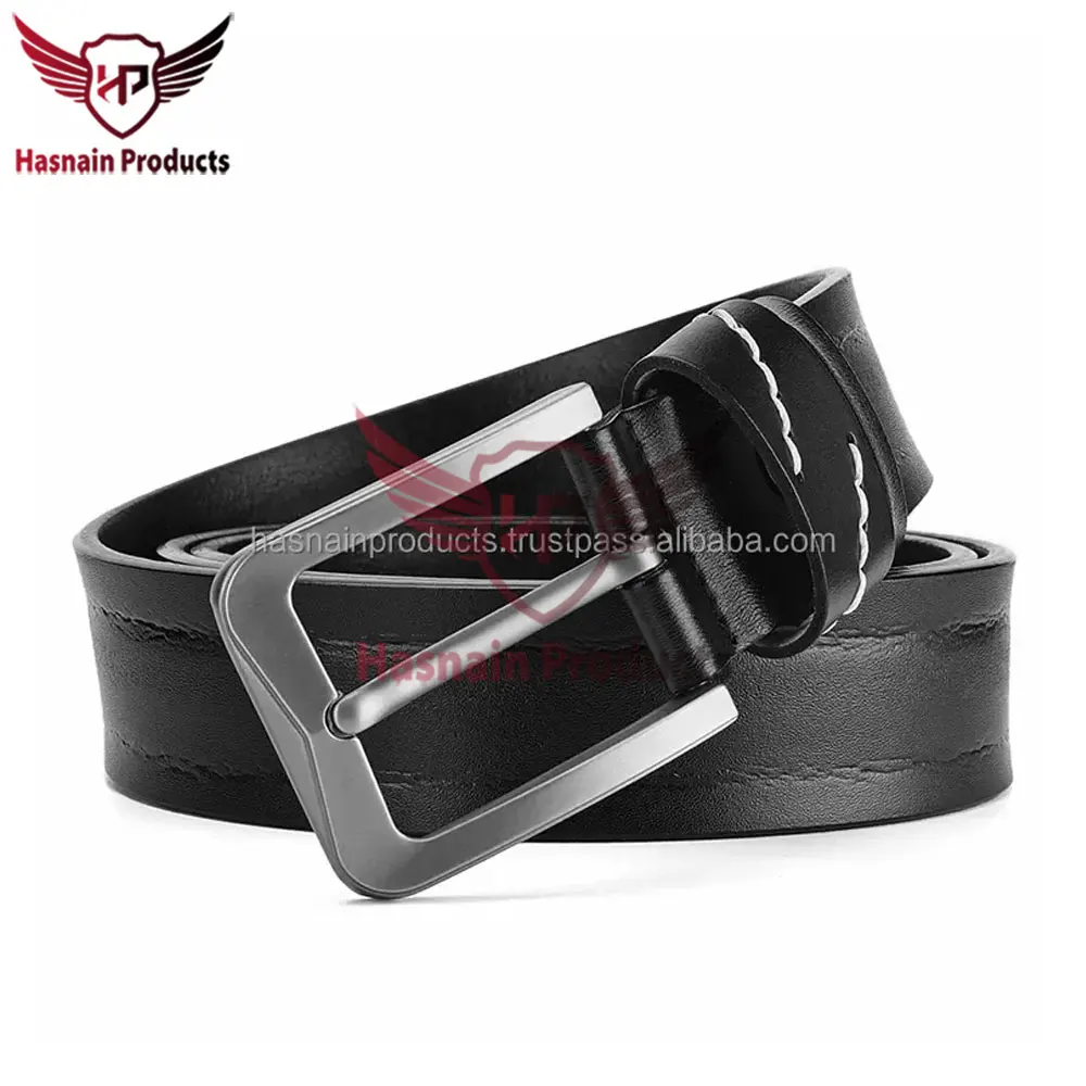 Premium Quality Custom Design Black Brown Reversible Genuine Leather Belt for Men with Custom Logo Pin Buckle - Double Sided