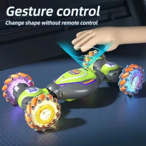 1:12 4WD RC Car Radio Gesture Induction Music Light Stunt Remote Control Car Off-road Control Boys Toys for Children Battery ABS