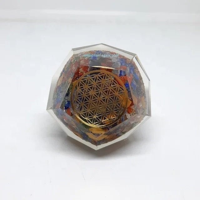 Top Sale Crystal + Aquamarine Gemstone Orgone Dodecahedron Flower Of Life Healing Crystal Balancing Chakra |Buy Jilaniagate