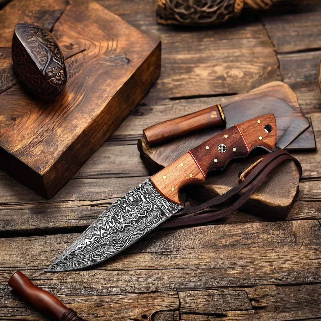 Охотничий Скиннер нож с фиксированным лезвием из дамасской стали Высокоуглеродистая сталь оливковое дерево Роза и бамбуковая оболочка