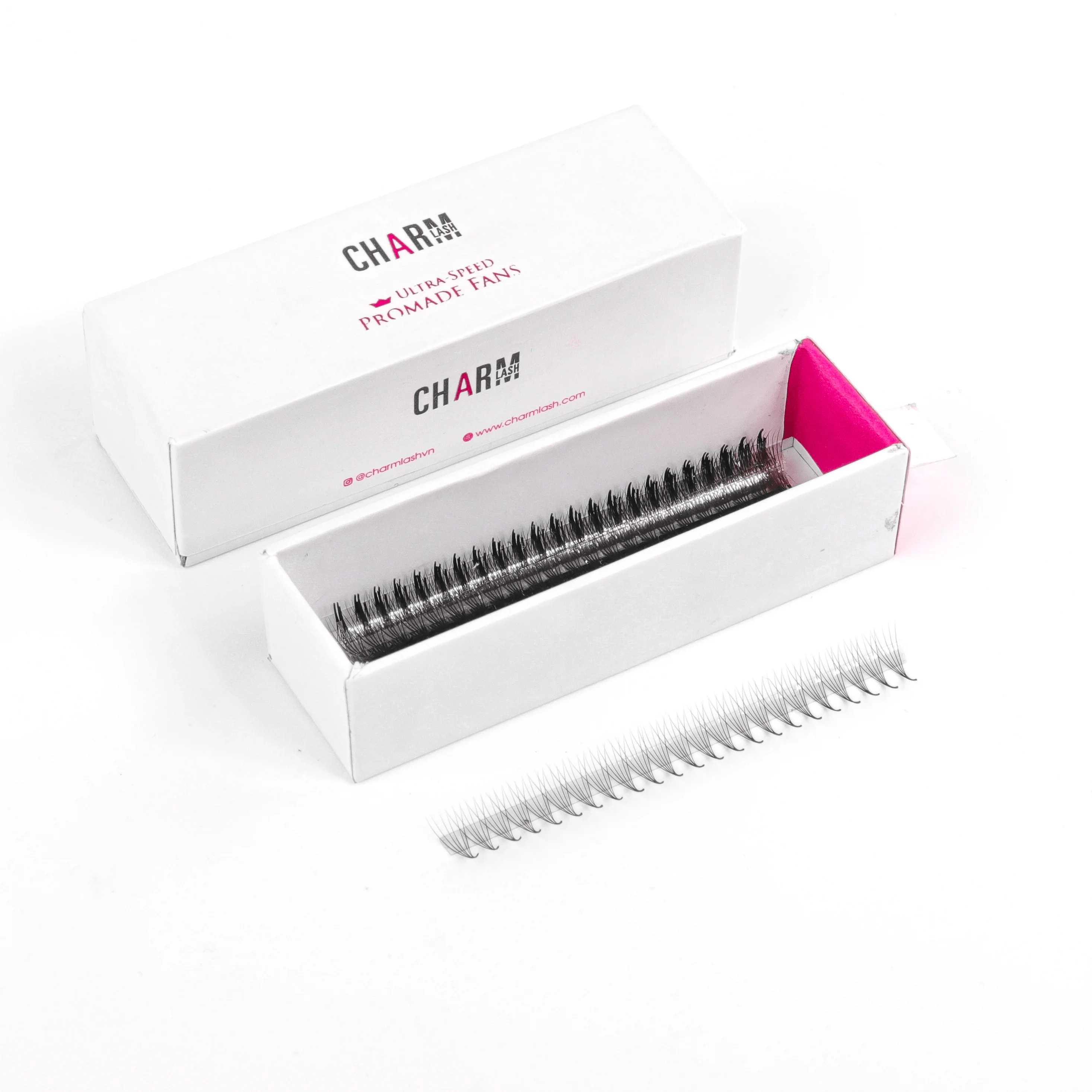 Promade eyelashes super narrow super soft premade lash fans pointy base 4D-10D lash extension supplies professional custom box