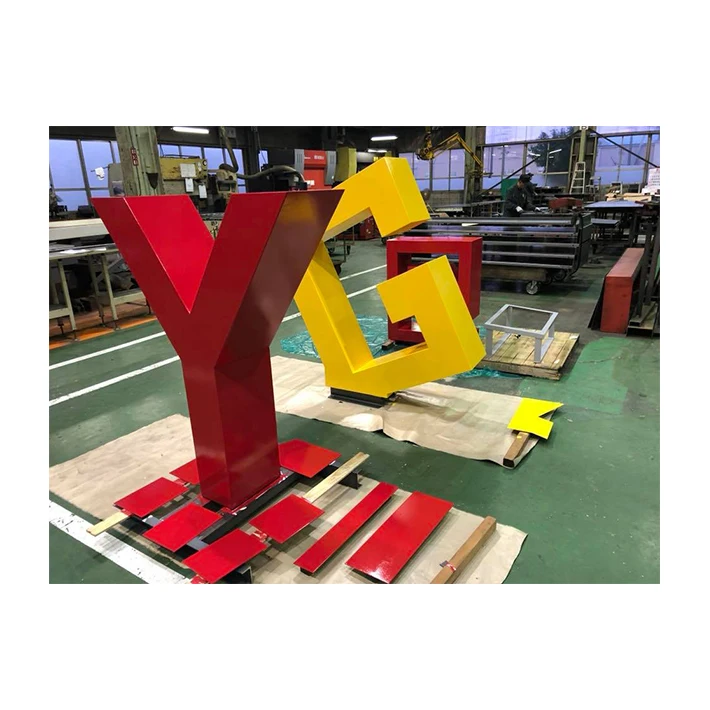 Steel Plate Art Work Monumental Sign Board Stand Manufacturers 3D