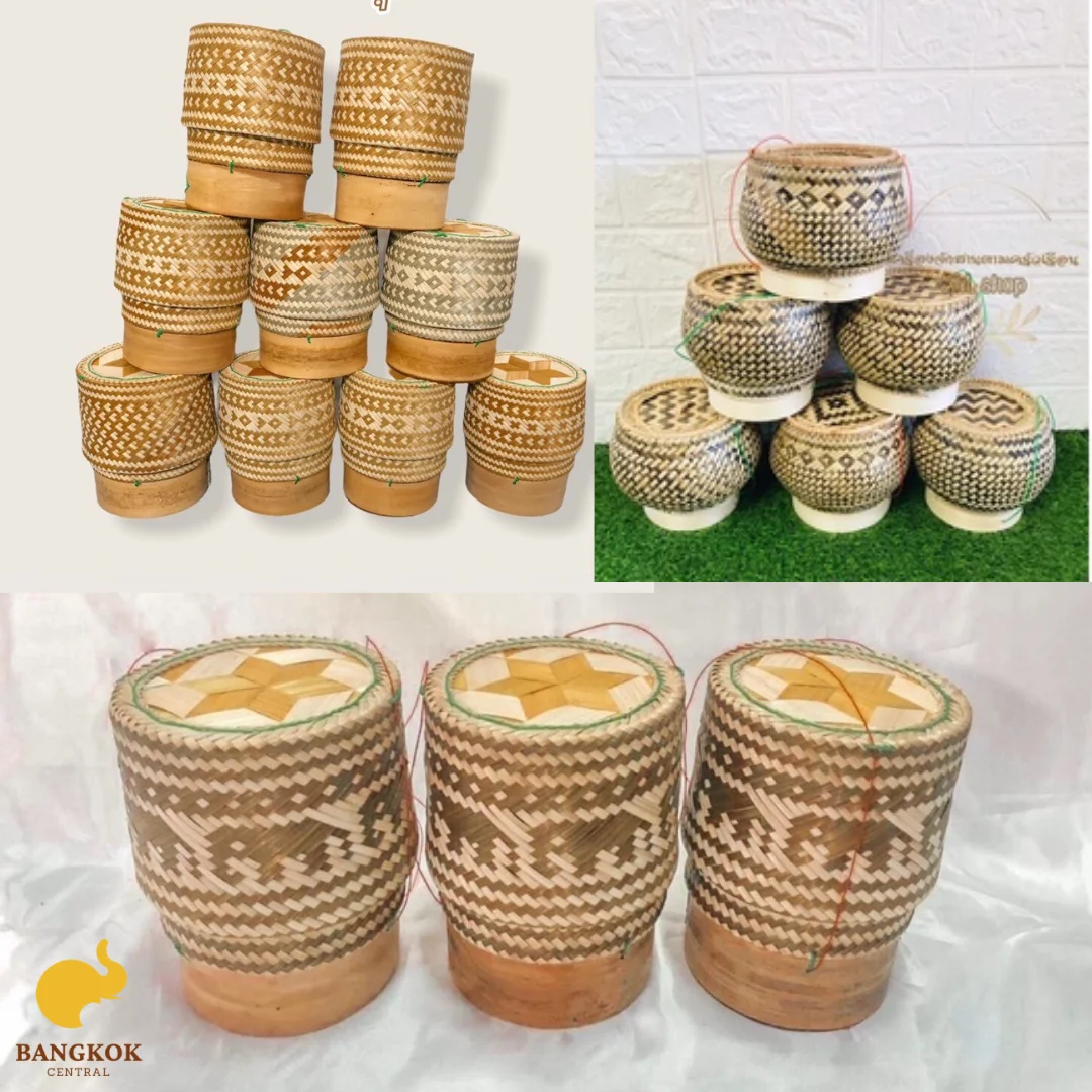 Kratip - Small Sticky Rice Bamboo Serving Basket Handmade Basket from Thailand Wholesale natural basket