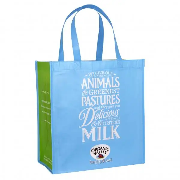 Grocery Shopping Tote Bag Eco Friendly Reusable RPET Material With Customized Logo And Color