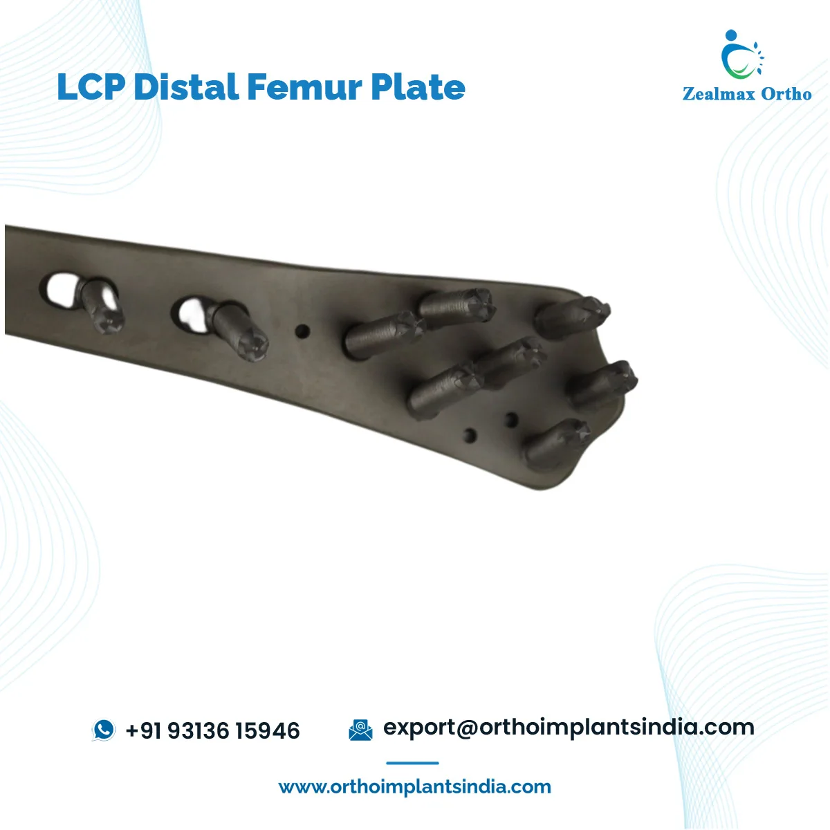 2023 Hot Selling High Quality Titanium Material Orthopedic Trauma Implants LCP Distal Femur Bone Fracture Locking Plate