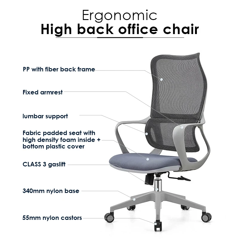Factory Didrect Price Wholesale Foshan Manufacturer Swivel Height Adjustable Ergonomic Mesh Chair