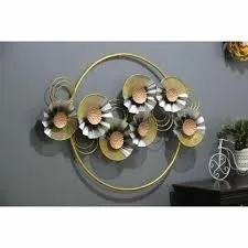 Modern Luxury Metal Wall Art Iron Leaves Design for Home Living Room Classic Art Deco Style Square Hanging Wall Vase