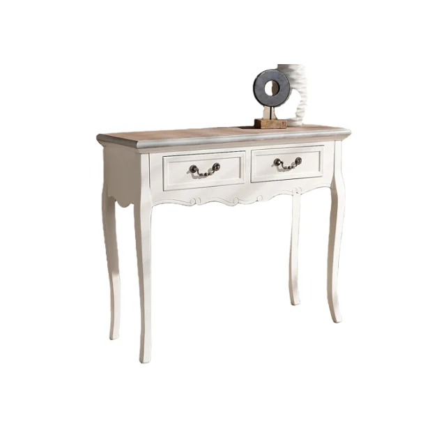 European French Style Storage Cabinet White Color Modern Nordic Console Table With Two Drawers Wholesale Price