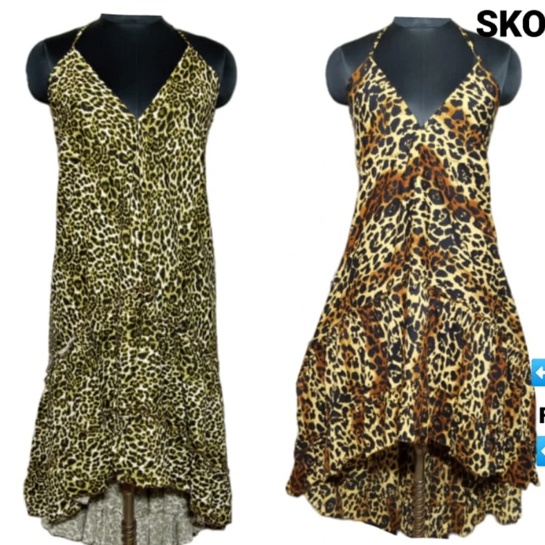 SK NOOR AND SONS PRESENTS Rayon Tiger print frill long fashionable dress party wear rayon tiger print frill dress