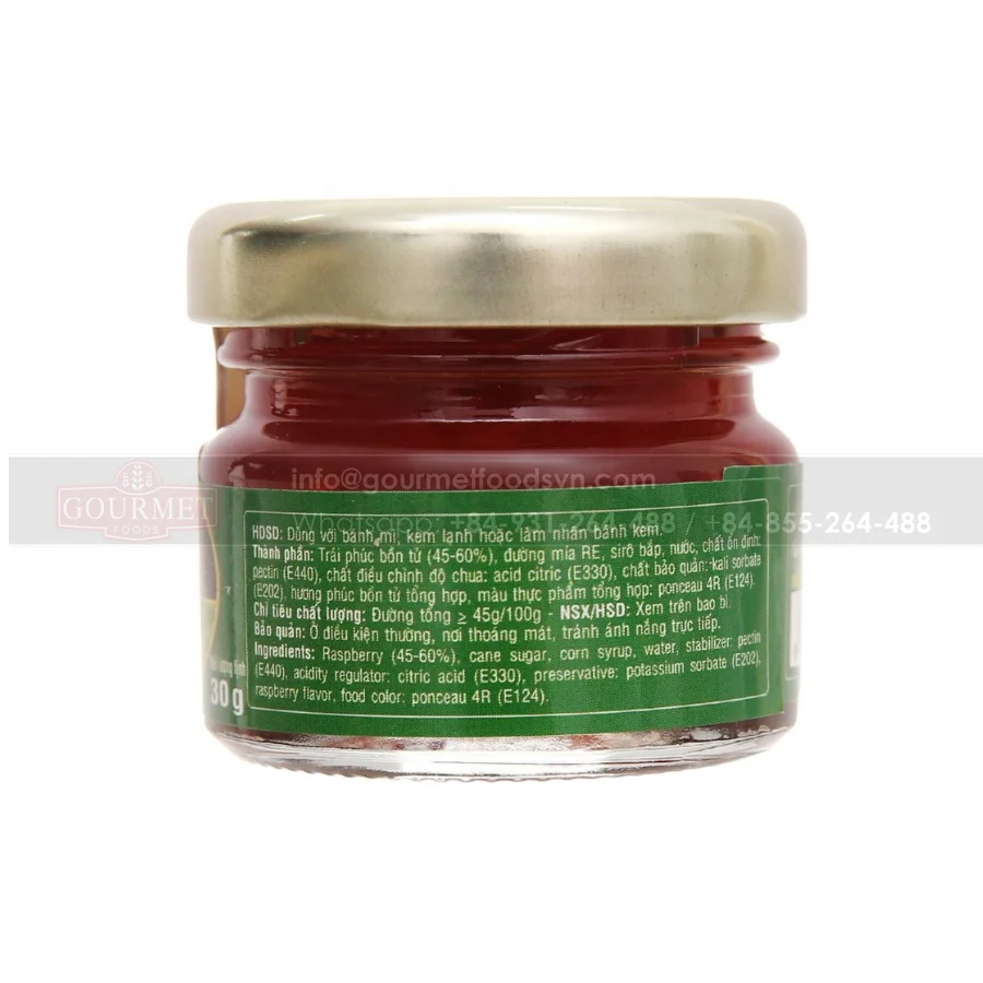 Jar Of Raspberry Jam With Nice Design No Artificial Colors Good For Health Favorite Children Food With Sandwich Biscuit