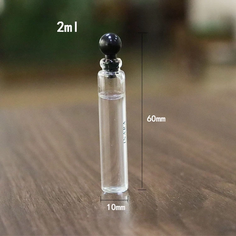 Disposable 1ml/2ml/3ml/5ml  Essence Liquid Bottle Press Spray Refill Perfume Bottle Horsetail Cork Bottled With Water