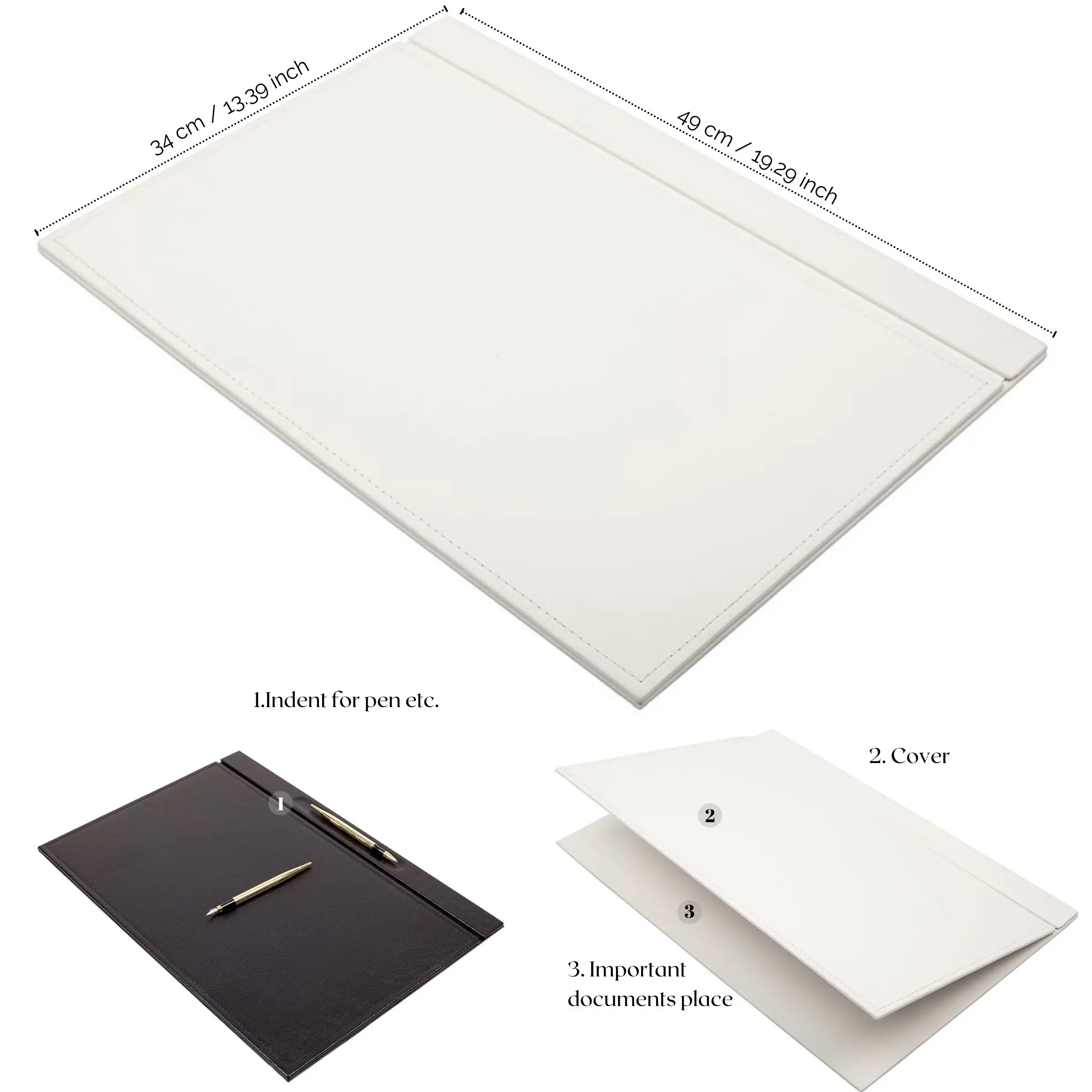 Elegant 4 Pcs Leather Desk Sets Office Supplies Desk Organizer Office Accessories Desktop Set Stationary Set Large Desk Pad