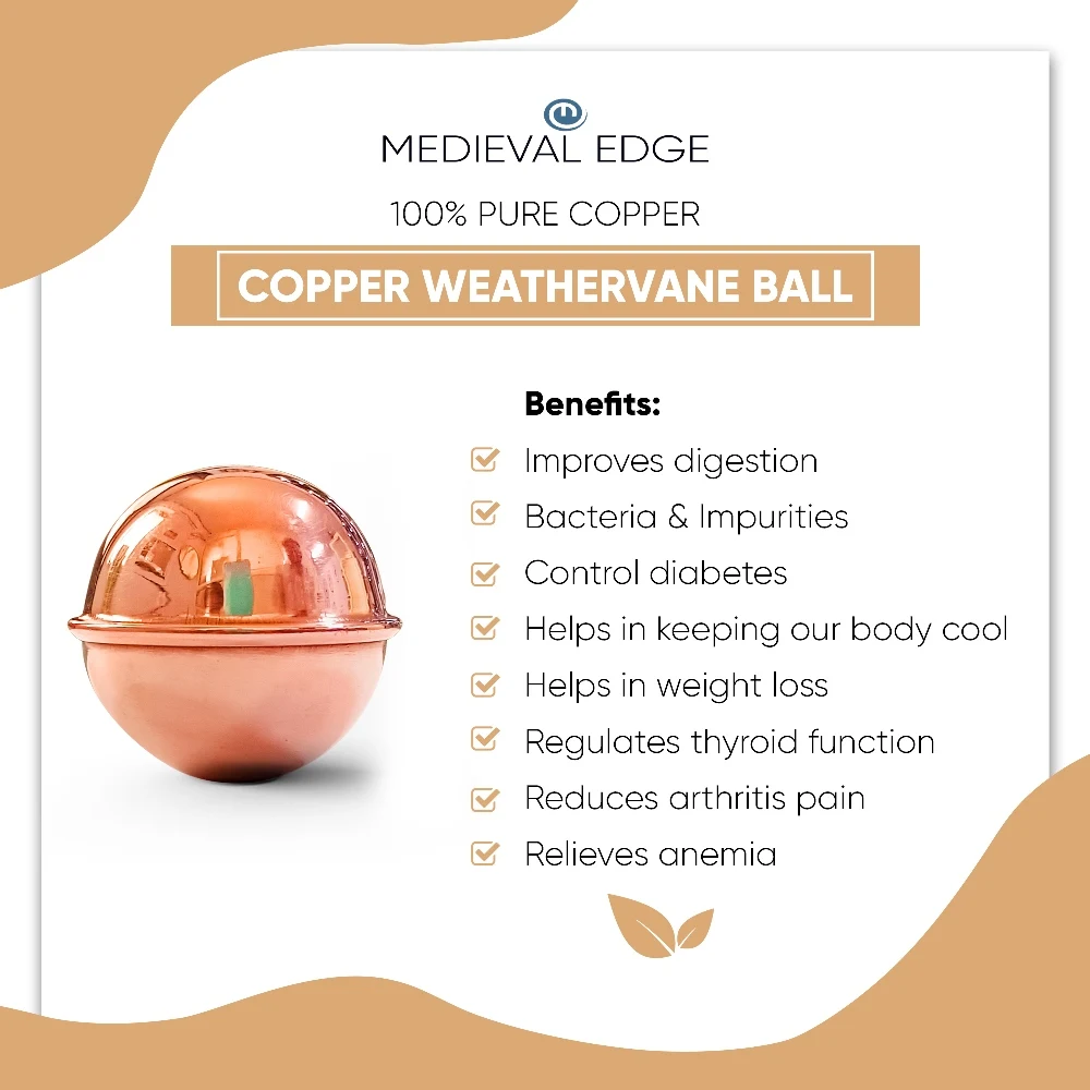 High Quality Traditional Ayurvedic Copper Water Ball Daily Wellness from Indian Factory Purifies Drinking Water Health Benefits