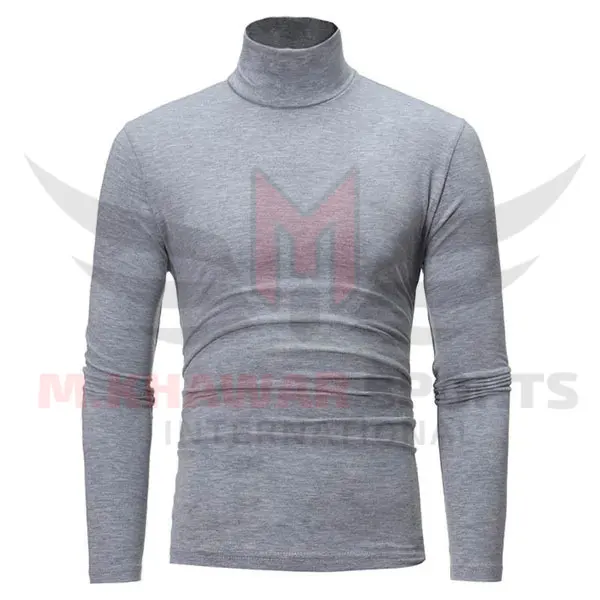 New Men Shirt Spandex Fabric High Neck Long Sleeves t shirt for men 2024 OEM Gym Workout Training Designed T-shirt Quick Dry