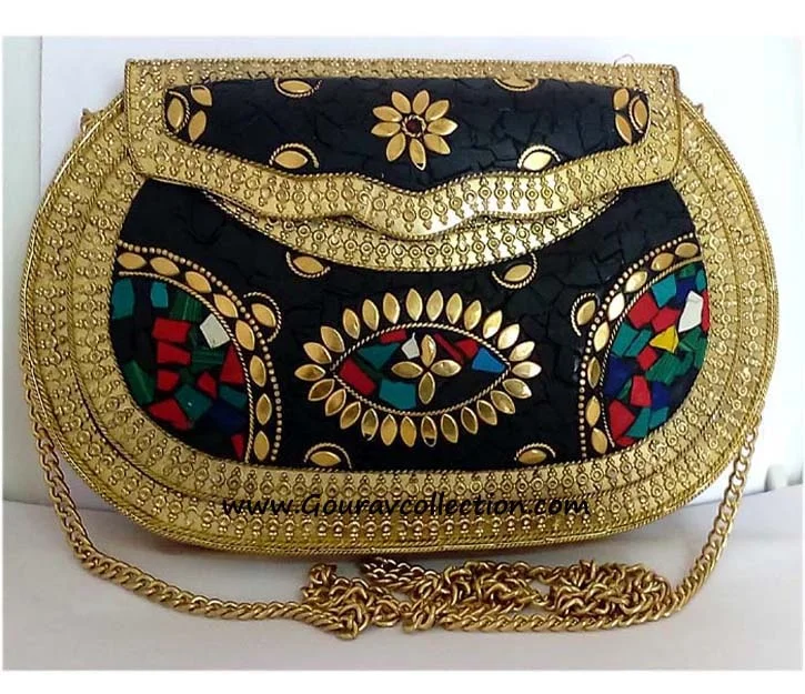 Модные металлические кошельки с мозаичными бусинами для женской одежды вечеринок доступны по лучшей цене от индийского экспортера