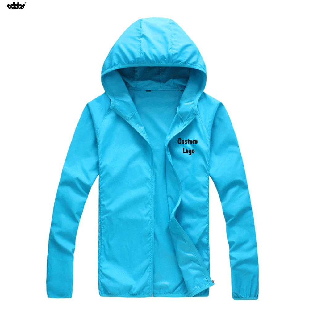 2022 Blue High Quality Custom Design Water Proof Light Weight Loose Fitting Hiking Camping Tactical Wind Breaker Coat