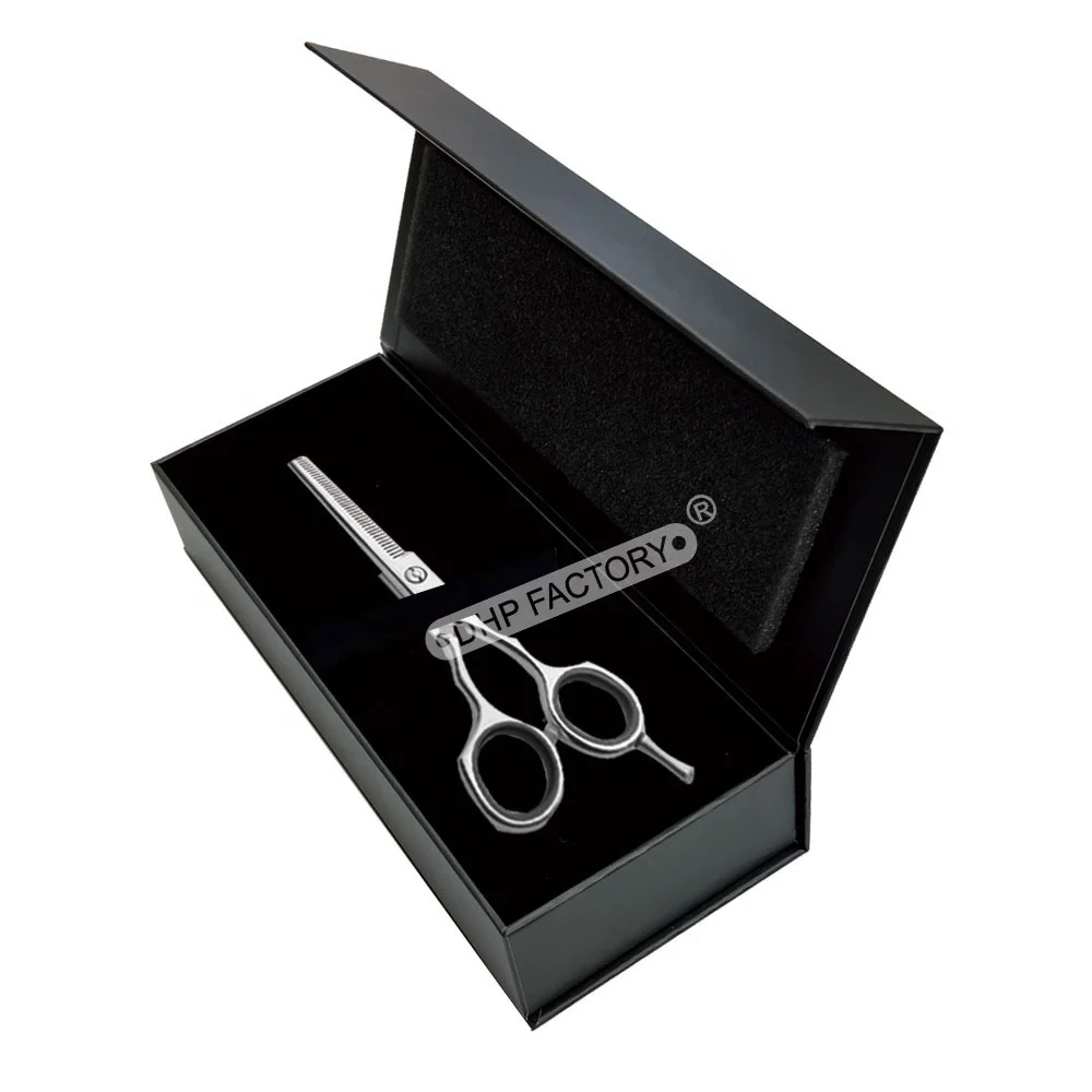 High End Vintage Paperboard Book Style Magnetism Hairdressing Scissors Gift Set Packaging Box with Insert