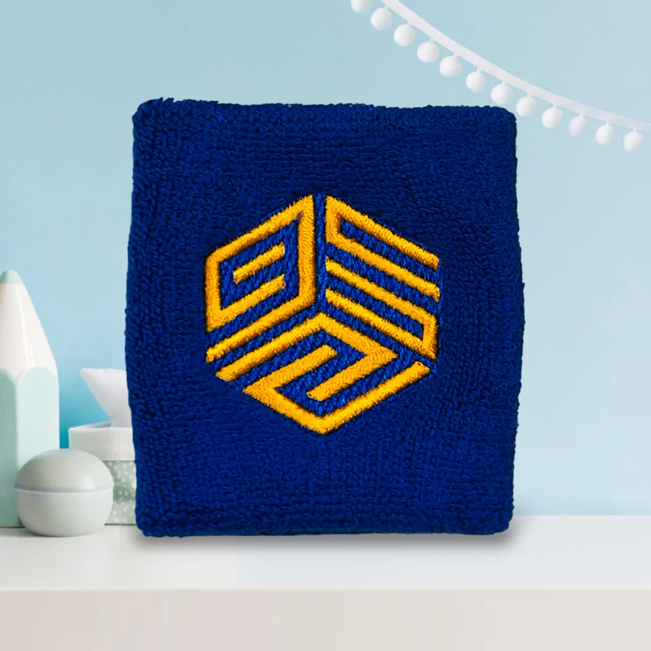 Professional Custom Elastic Terry Cotton Sweatband Sport Wristband Embroidered Tennis Protection One Size Fits All Customizable