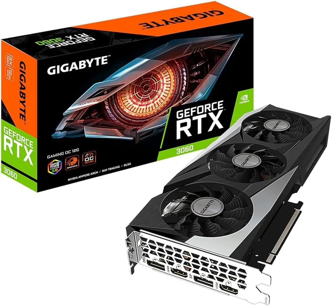 GIGABYTE GeForce RTX 3060 Gaming OC 12G (REV2.0) Graphics Card, 3X WINDFORCE Fans, 12GB 192-bit