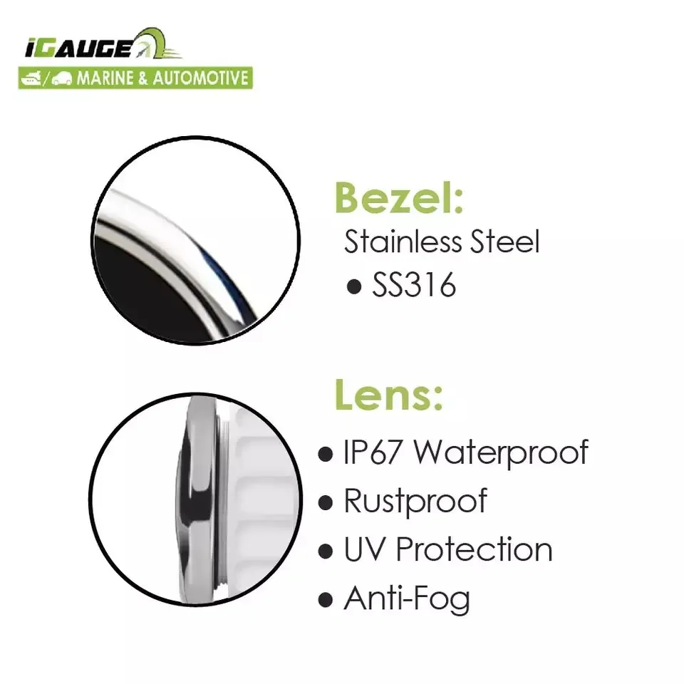 85mm Electrical Indicator Lights GPS Multi-function Speedometer Tachometer Marine Gauge for Motorcycle Car