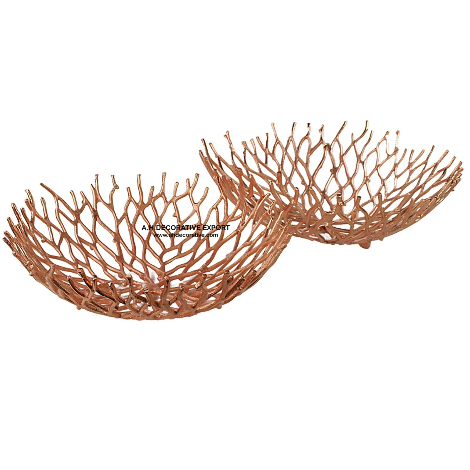 Coral Aluminum Copper Plated  Handmade Bowl Interior and exterior design for kitchen hotels restaurants and home decors