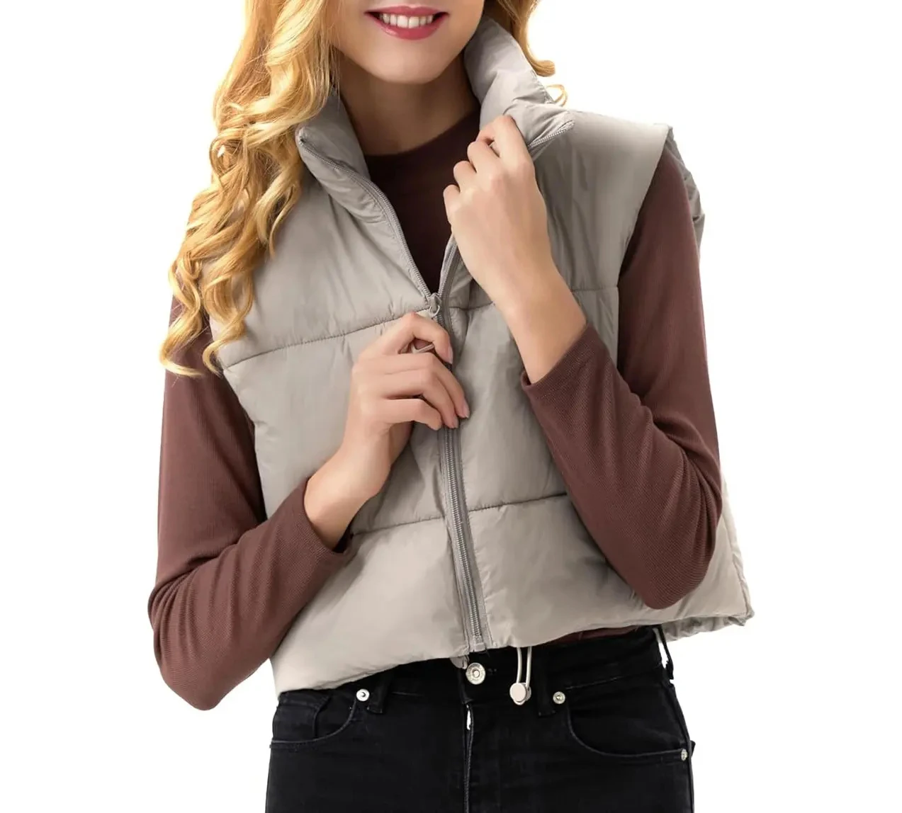 Breathable Cotton Women Vest Winter Warm outdoor wear fashion vest for women jackets stand collar warm puffer sleeveless jacket