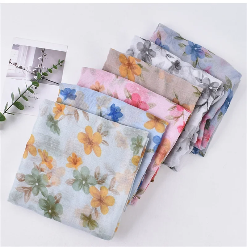 wholesale printed pashmina muslim abaya silk hijab tudung sange en mousseline de soie for women
