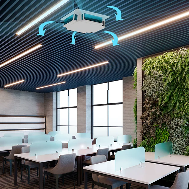 Made in ITALY UV-C Air Purifier ceiling-mounted Upper Air technology Treated air surface 80 squared meters lamp power 4x18W