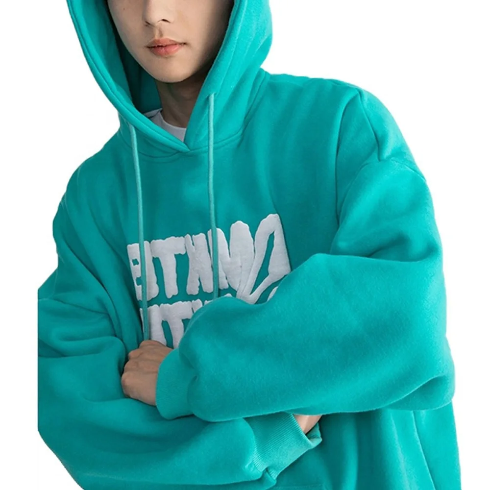 High Quality Customized Hip Hop Pattern Printed Pullover Mens Logo Sweaters Oversized Puff Print Hoodie