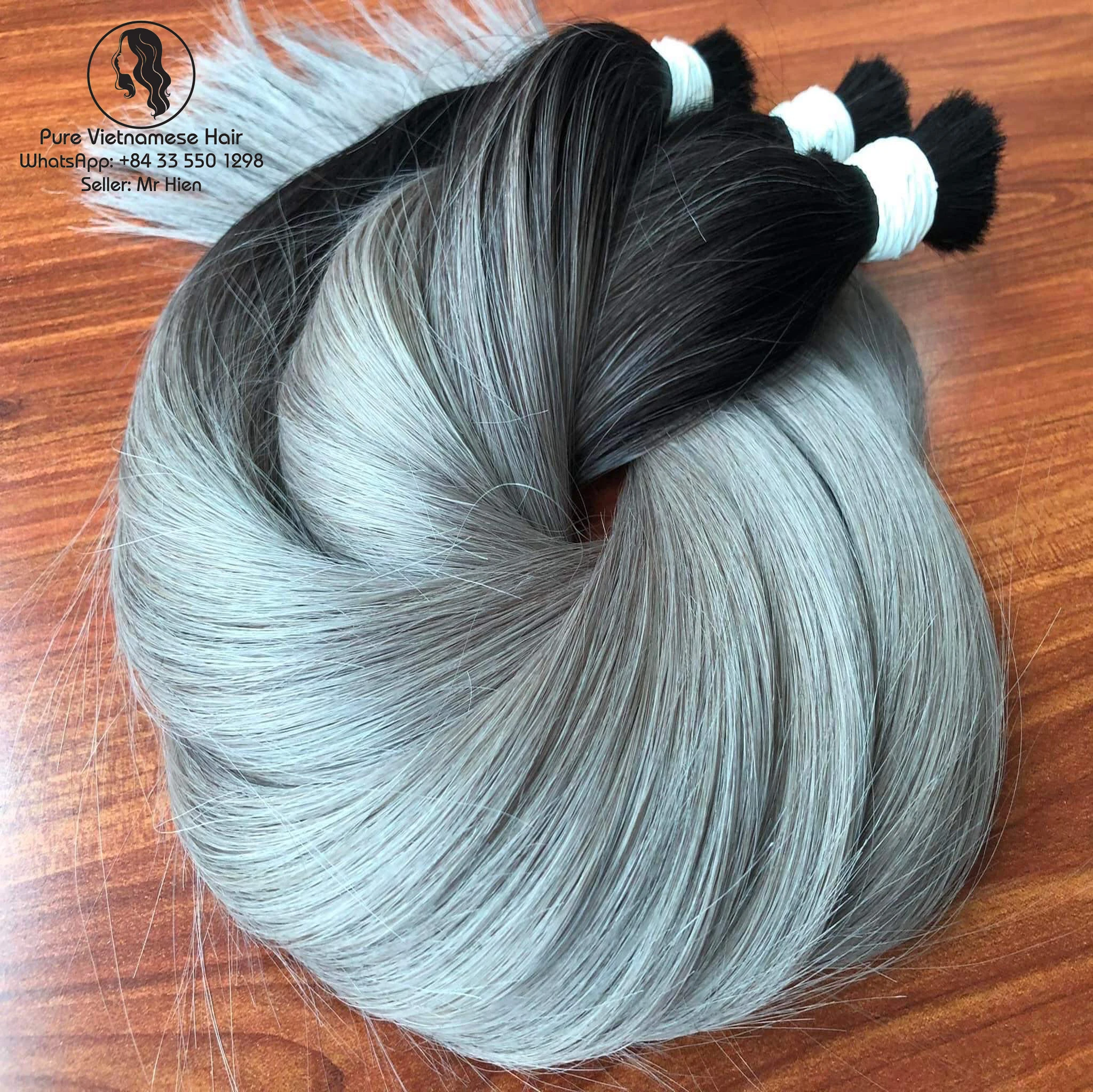 Straight bone hair color #613 #60 white, hair length from 6inch - 36inch, 100% strong Vietnamese hair