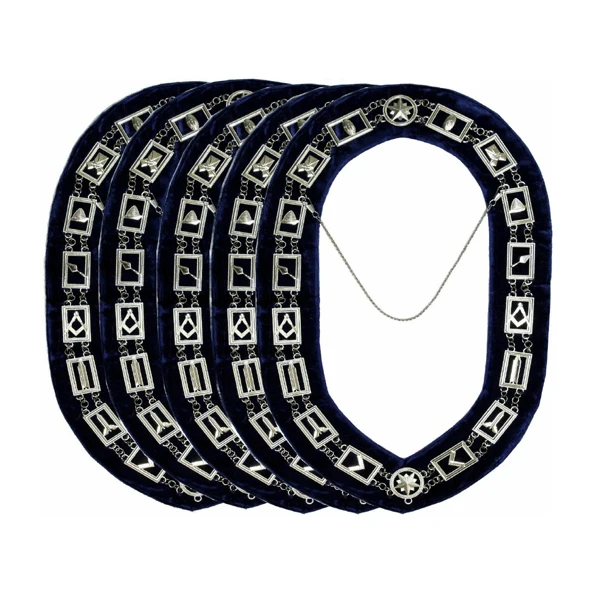 Masonic Regalia PAST MASTER Metal Chain Collar BLUE Backing High Quality Masonic Master Mason chain collar Masonic