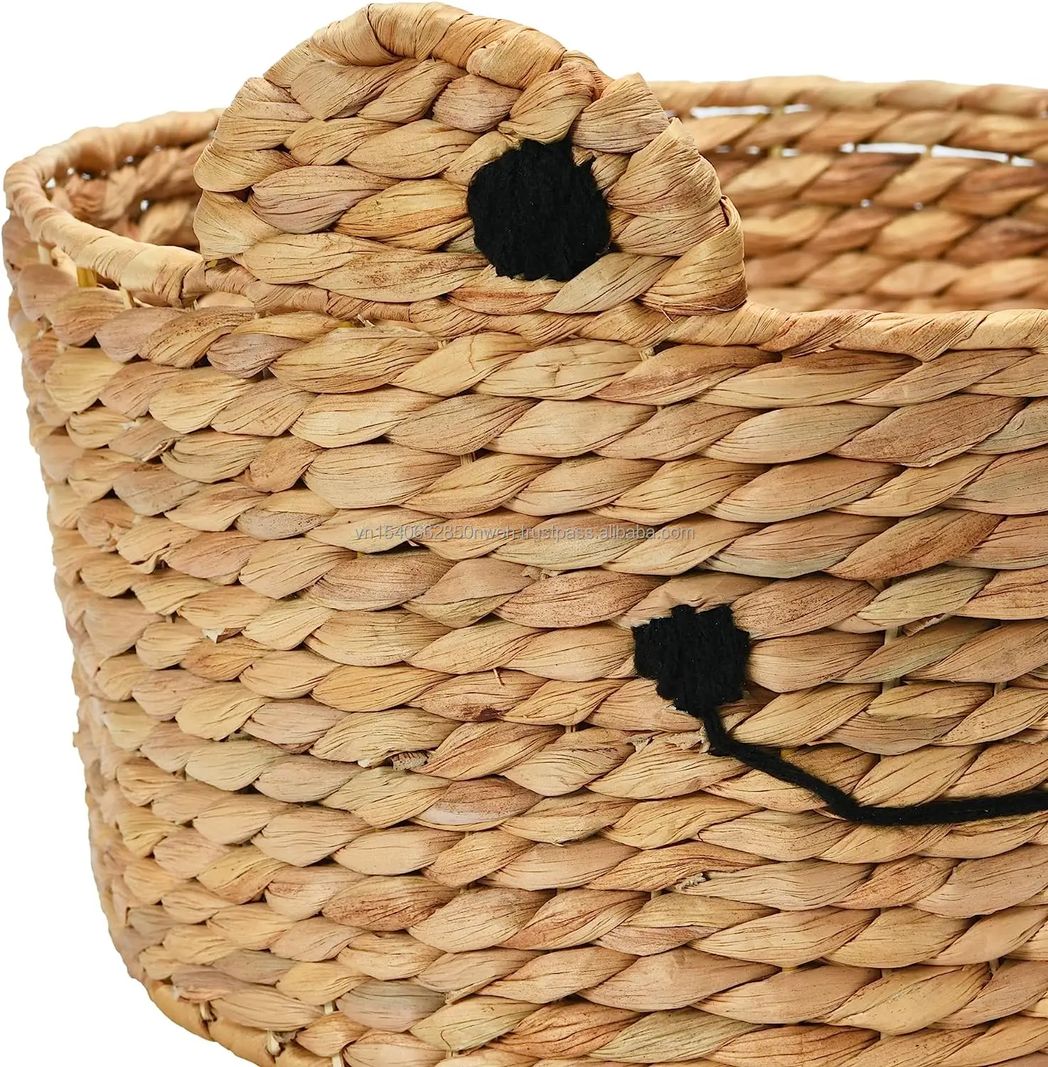 Frog Shape Basket for Laundry Storage Water Hyacinth Basket Safety for Children Wholesale Price