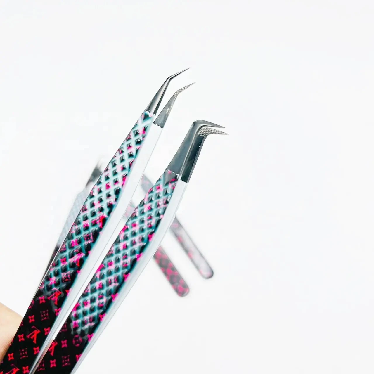 Eyelash Tweezers Eyelash Extension Volume Lash Tweezers Fiber Tip Eyelash Tweezers In Stainless Steel