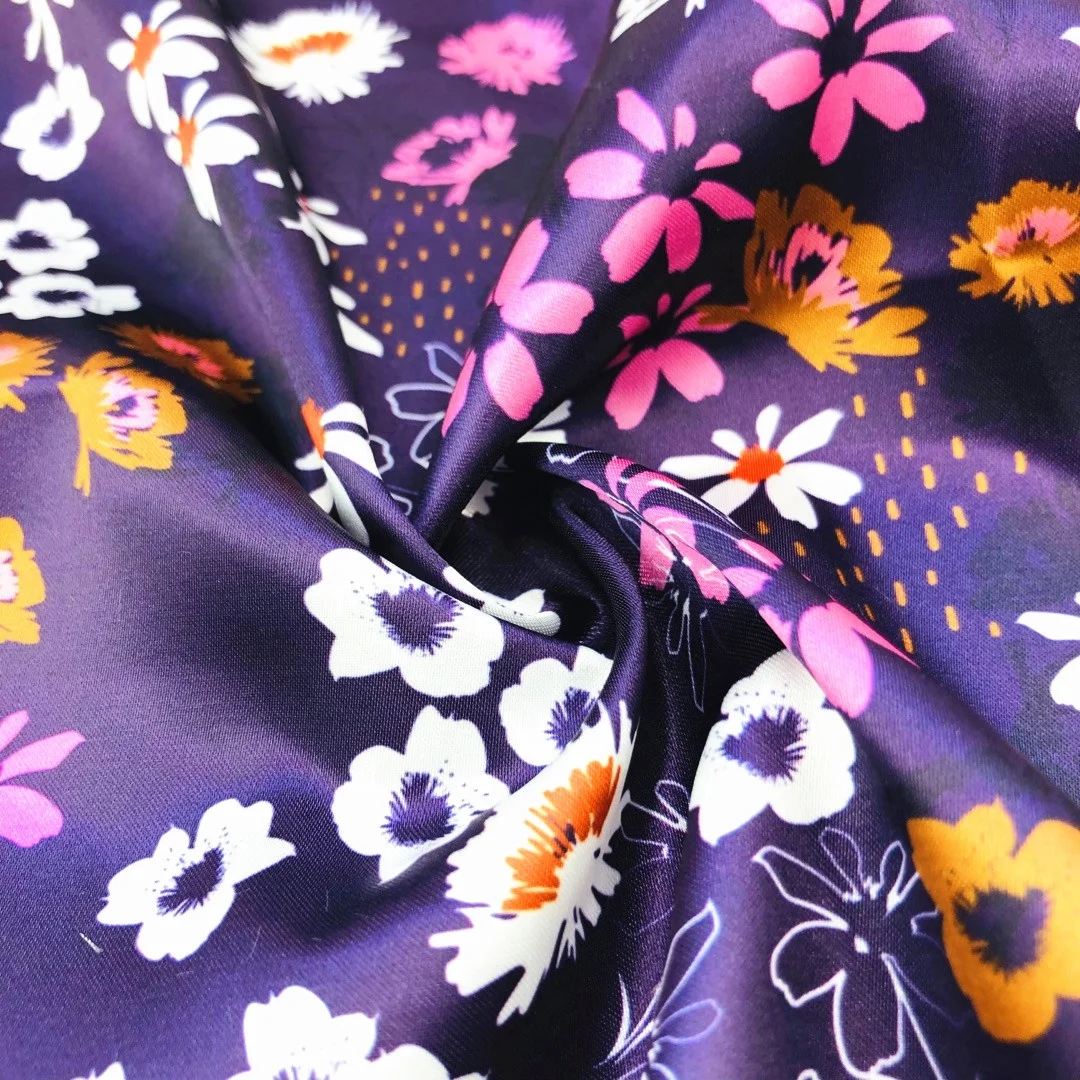 Best Selling Durable Using Customized Silk Satin Fabric Digital Print Silk Charmeuse Cloth Fabric