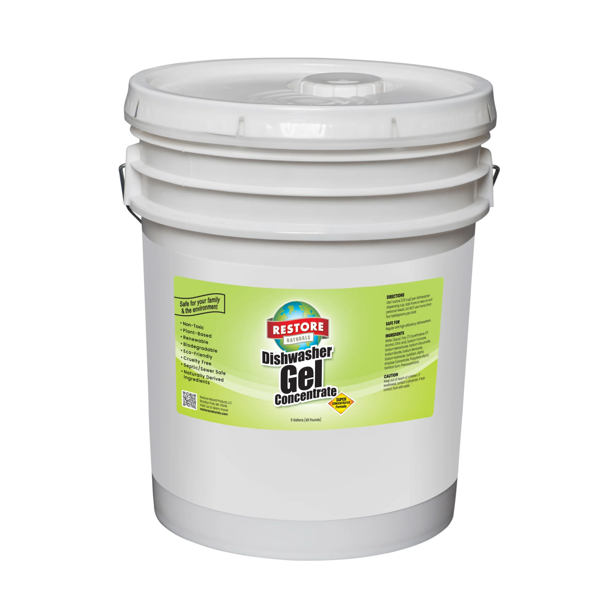 High Quality, Eco-Friendly Dishwasher Gel Concentrate without the Harsh Chemicals (5 Gallon Pail)
