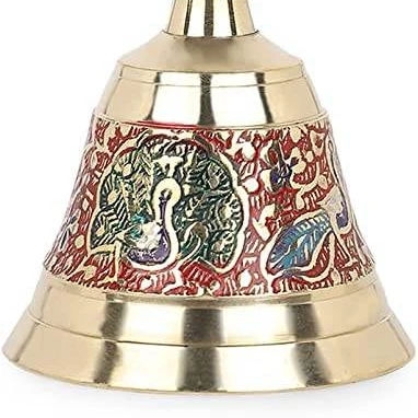 Hand engraved pure brass handle bell high selling quality new Look Metal Peon Bell For Office In Wholesale Price in set