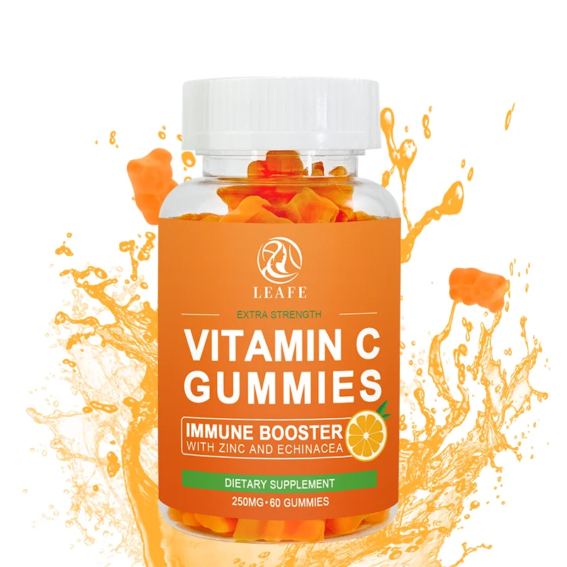 Hot Sales Orange Vitamin C And Zinc Supplement Gummy Vitamins C Gummies Fudge Skin Care For Adults