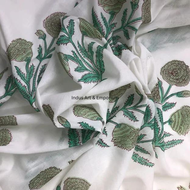 Gadh print Indian Hand Block Print Fabric 100% Cotton Natural Hand Dyed Eco friendly fabric for dresses