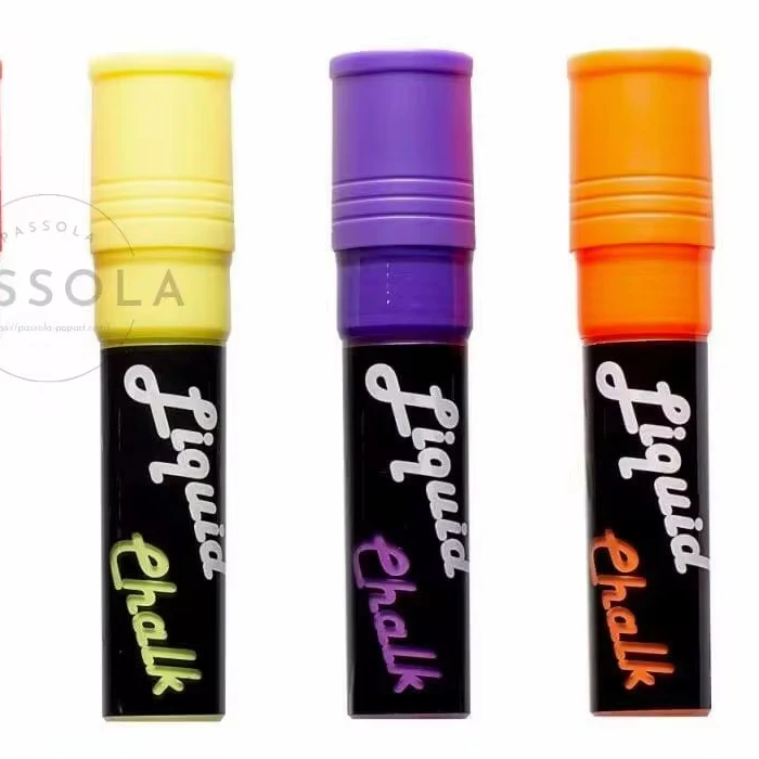 Параллельный 20 мм плоский флуоресцентный цветной стираемый Жидкий Мел маркер на водной основе 50 цветов