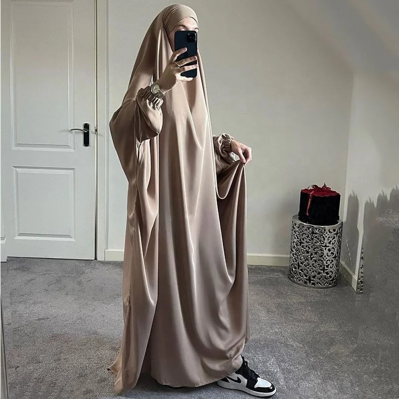 Рамадан ИД с капюшоном Abaya Женская молитвенная Одежда Мусульманский джилбаб Свободное длинное платье Abayas Дубай Турецкая мусульманская одежда